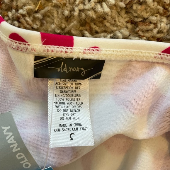 Women’s new Old Navy small floral pink & white bikini  bottom w/ orange strings. - Picture 3 of 4